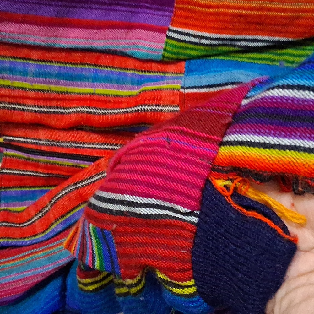 Handmade Serape Multicolor Western Bohemian Zip Up Jacket Size Large - Picture 3 of 9